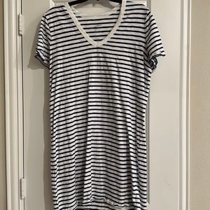 Blue & white striped tshirt dress